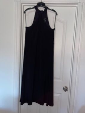 White House Black Market Women's Halter Dress Black Sz 14 NWT $180